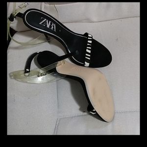 Zara black and white high heels